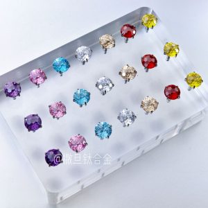 F136 Titanium Alloy Lip Nail Fireworks Cut Zirconium Flash Lip Ring Lip Stud Ear Bone Nail