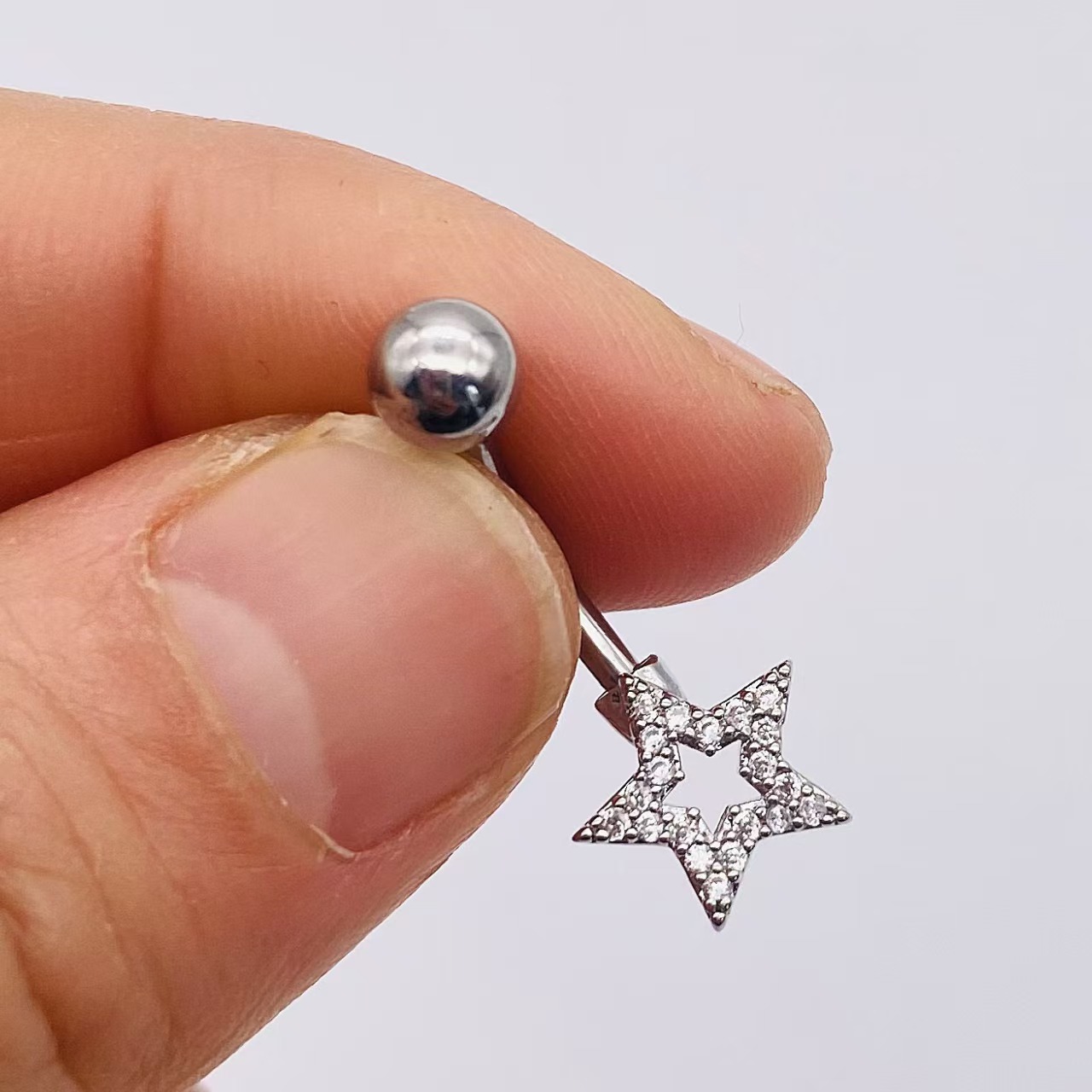 Zircon Bow Leaf Navel Ring Belly Button Ring Piercing Jewelry Wholesale - Image 2