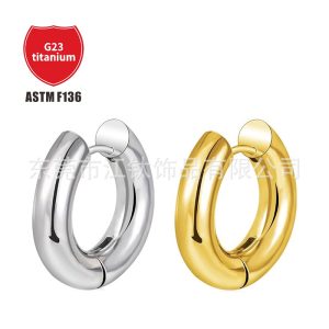 JT855 G23 Titanium Earring - Thickened Hoop for Cartilage, Helix, Tragus - ASTM F136 Body Piercing Jewelry