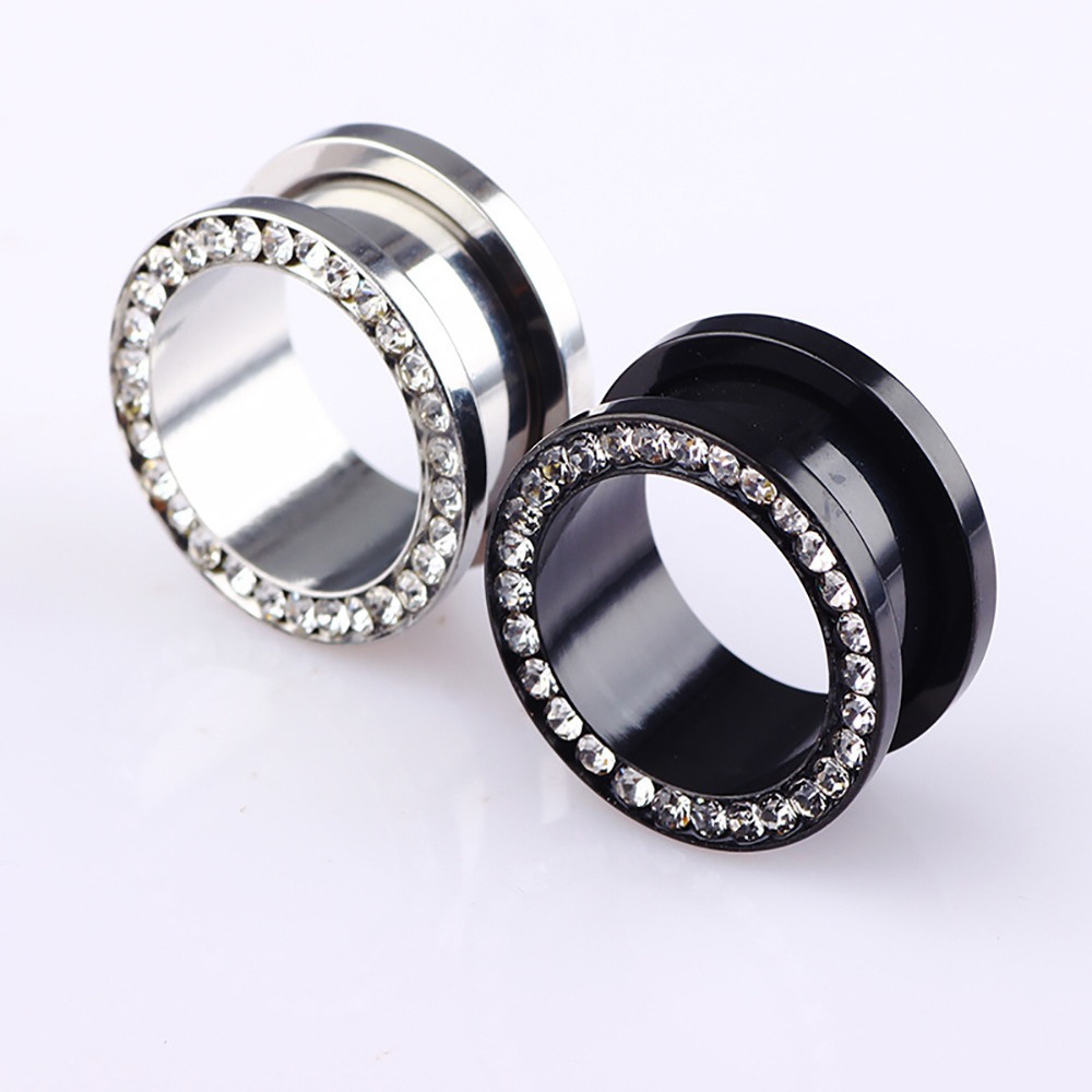 Stainless Steel Ear Stretcher Diamond Ear Expander 16mm 3 Pairs Body Piercing Jewelry - Image 3