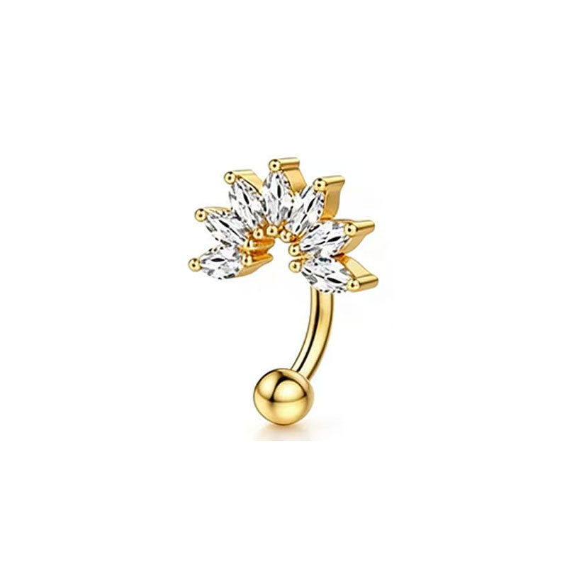 Fashion Stainless Steel Eyebrow Studs Zircon Heart Shape Piercing Jewelry Custom New Style - Image 3