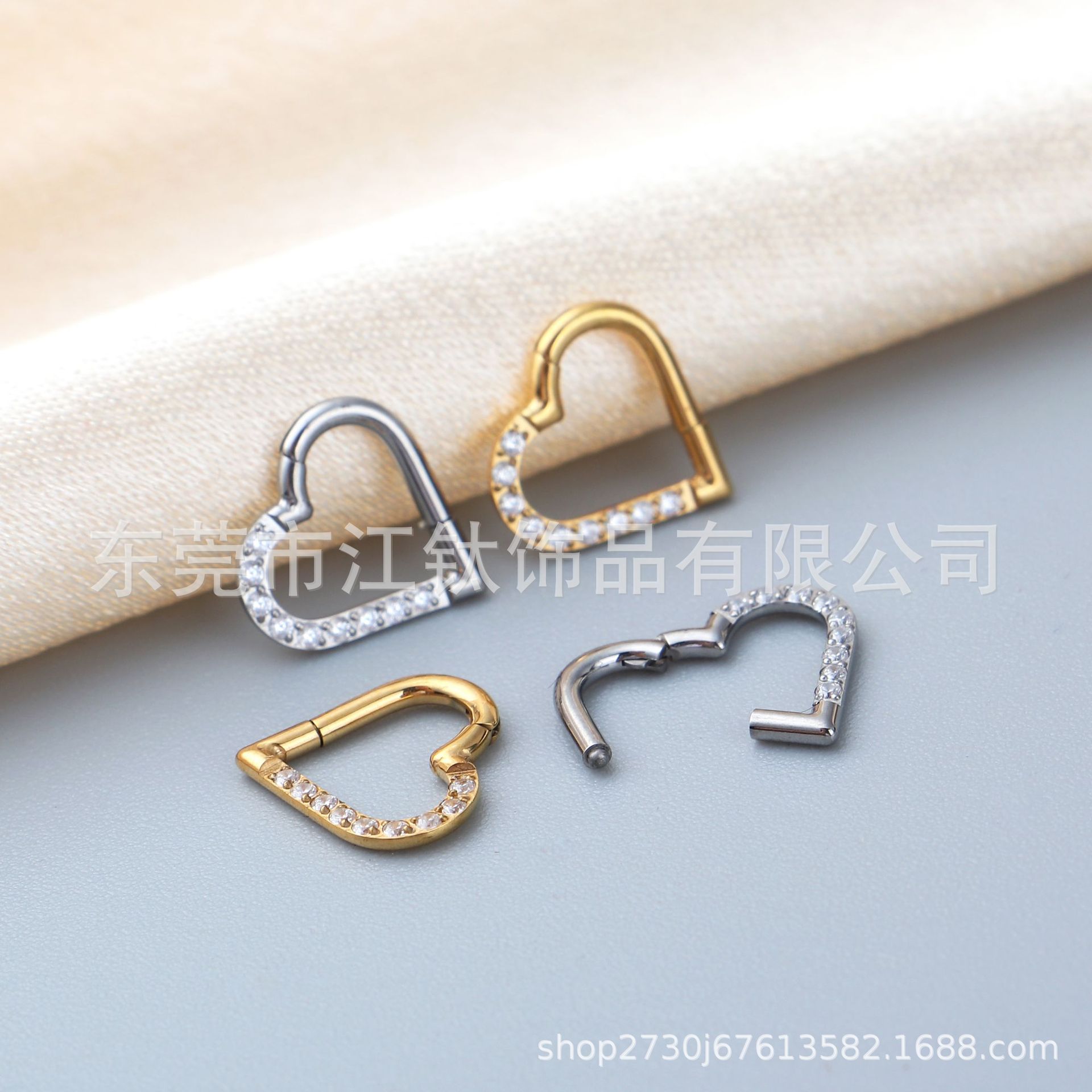 G23 Titanium Nose Ring Heart Closed Ring F136 Titanium Alloy Body Piercing Jewelry Earrings - Image 3