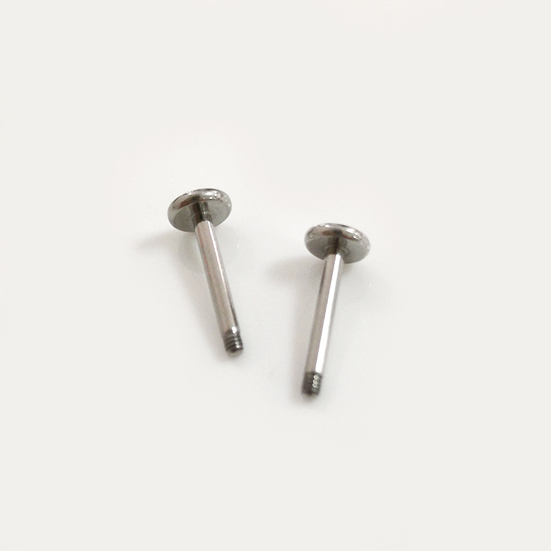 F136 Titanium Alloy Outer Tooth Earrings Flat Bottom Rod G23 Titanium Lip Nail Body Piercing Jewelry Ear Bone Nail Accessories - Image 2