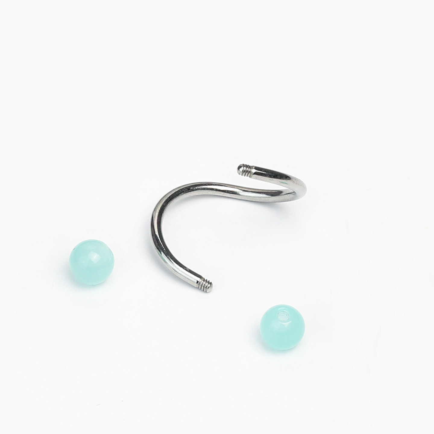 Double-Ended Mint Green Lip Ring S-Shaped Lip Ring Acrylic Ear Bone Ring S-Ring Lip Stud Hot Girl Piercing Jewelry - Image 5