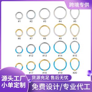 Personalized Titanium Steel Opal Lip Ring Horseshoe Nose Septum Ear Bone Piercing Jewelry Gold