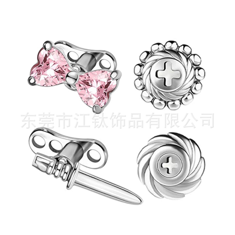 G23 Titanium Alloy Butterfly Dangle Piercing Jewelry Customizable Subdermal Implant - Image 5