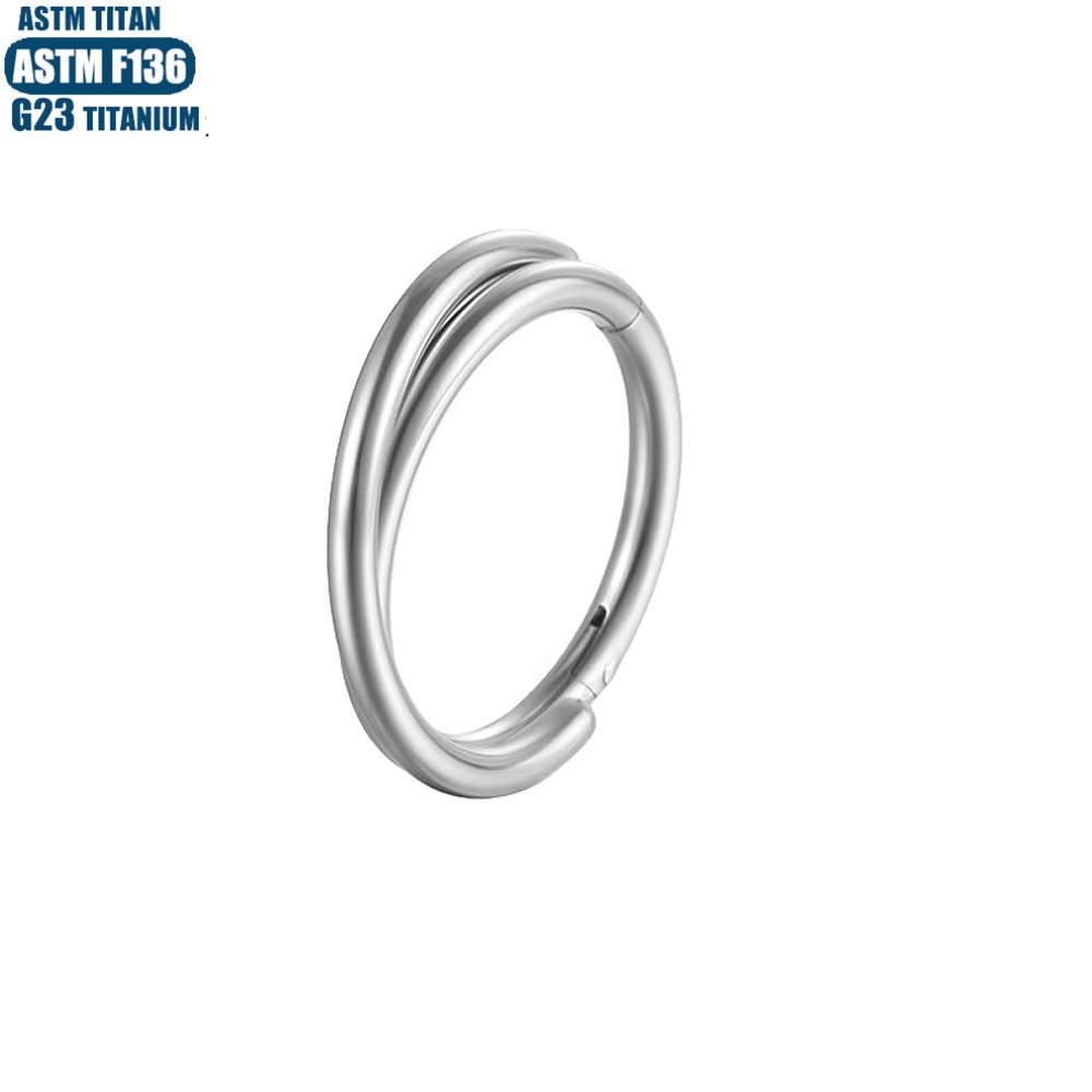 F136 Titanium Nose Ring Seamless Open Hoop Earring for Women Septum Piercing Black - Image 2