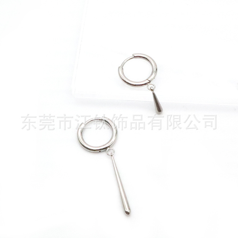 G23 Titanium Earring Pendant Water Drop Earrings Body Piercing Jewelry Cartilage Coil - Image 3