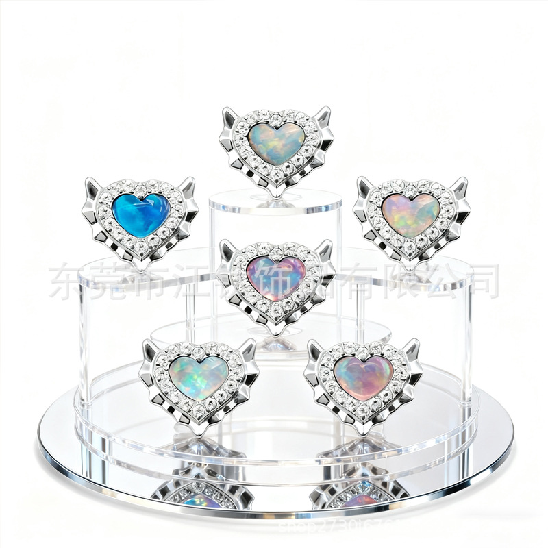 G23 Titanium Alloy Heart Opal Devil Ear Cartilage Piercing Jewelry Earring 1.2x10mm - Image 3