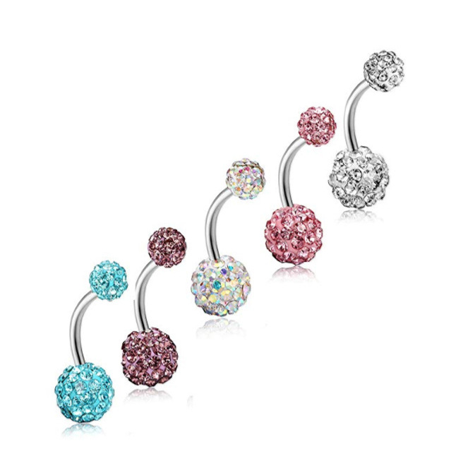 Amazon Hot Sale 4-8 Piece Stainless Steel Clay Belly Button Rings Set - Body Piercing Jewelry - Image 2