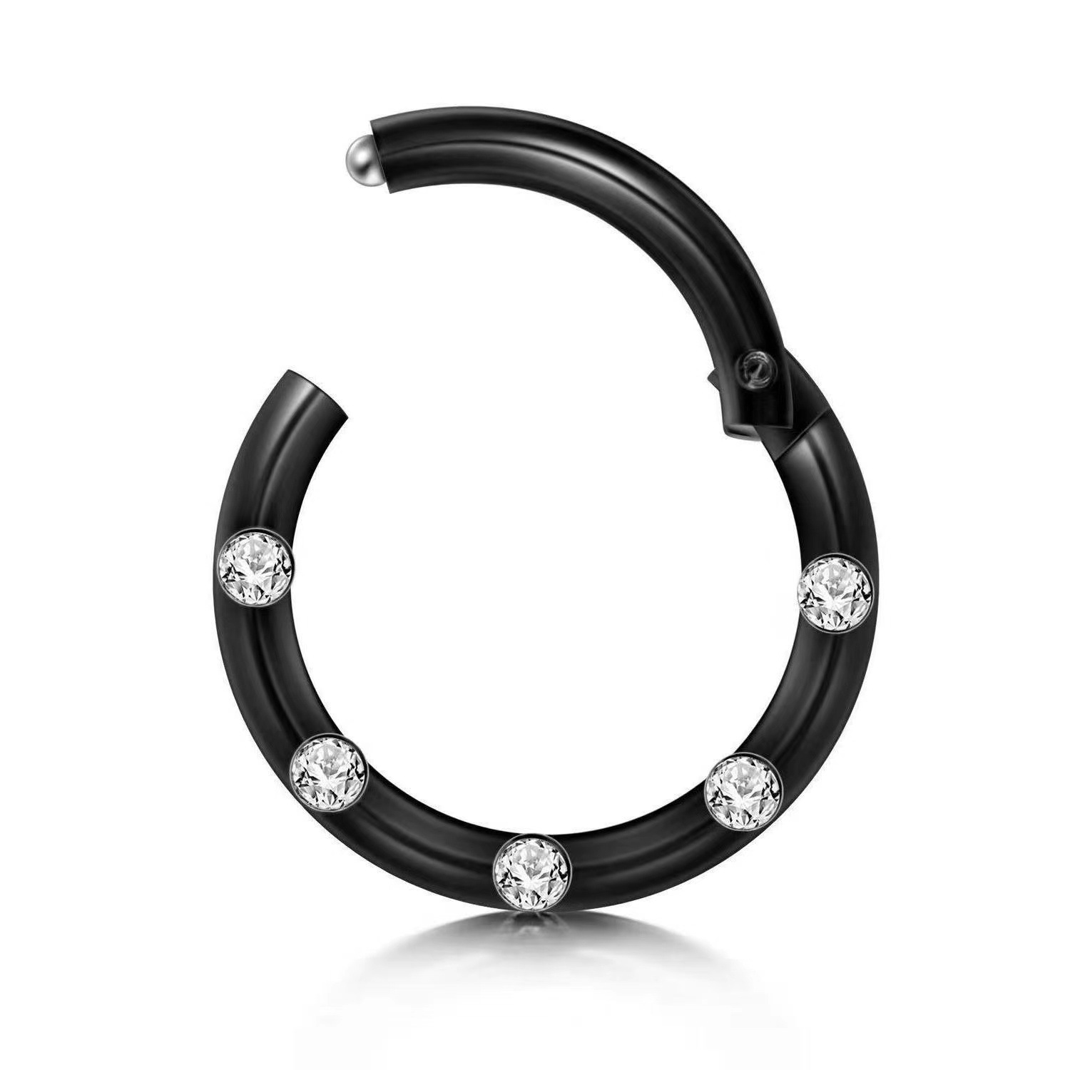 G23 Titanium Alloy CZ Nose Ring Stud 5 Earrings Piercing Ear Bone Stud Closure - Image 2