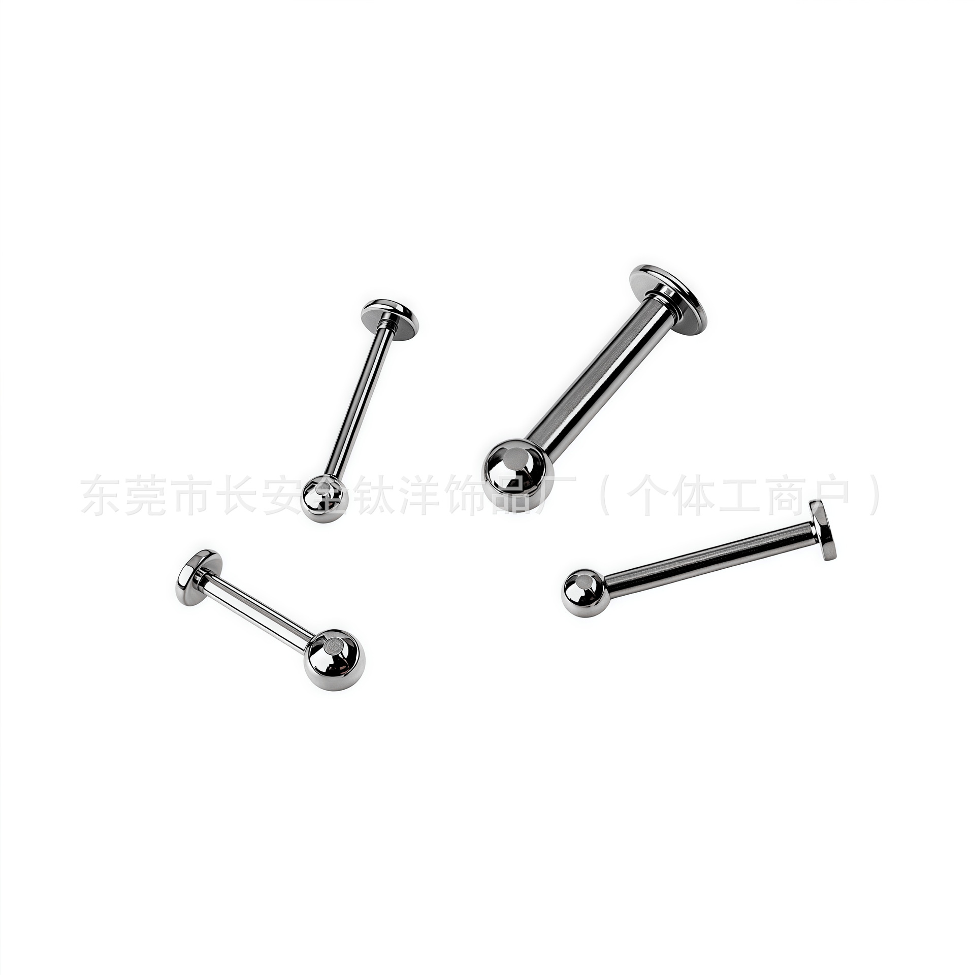 Titanium Lip Nail Round Ball Tongue Nail Ear Bone Nail Inner Tooth Flats Bottom Rod G23 Titanium Alloy Body Piercing Jewelry - Image 3