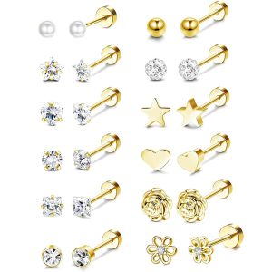 Stainless Steel Earrings Set Geometric Flower Earrings for Women Fashion Drop Shipping