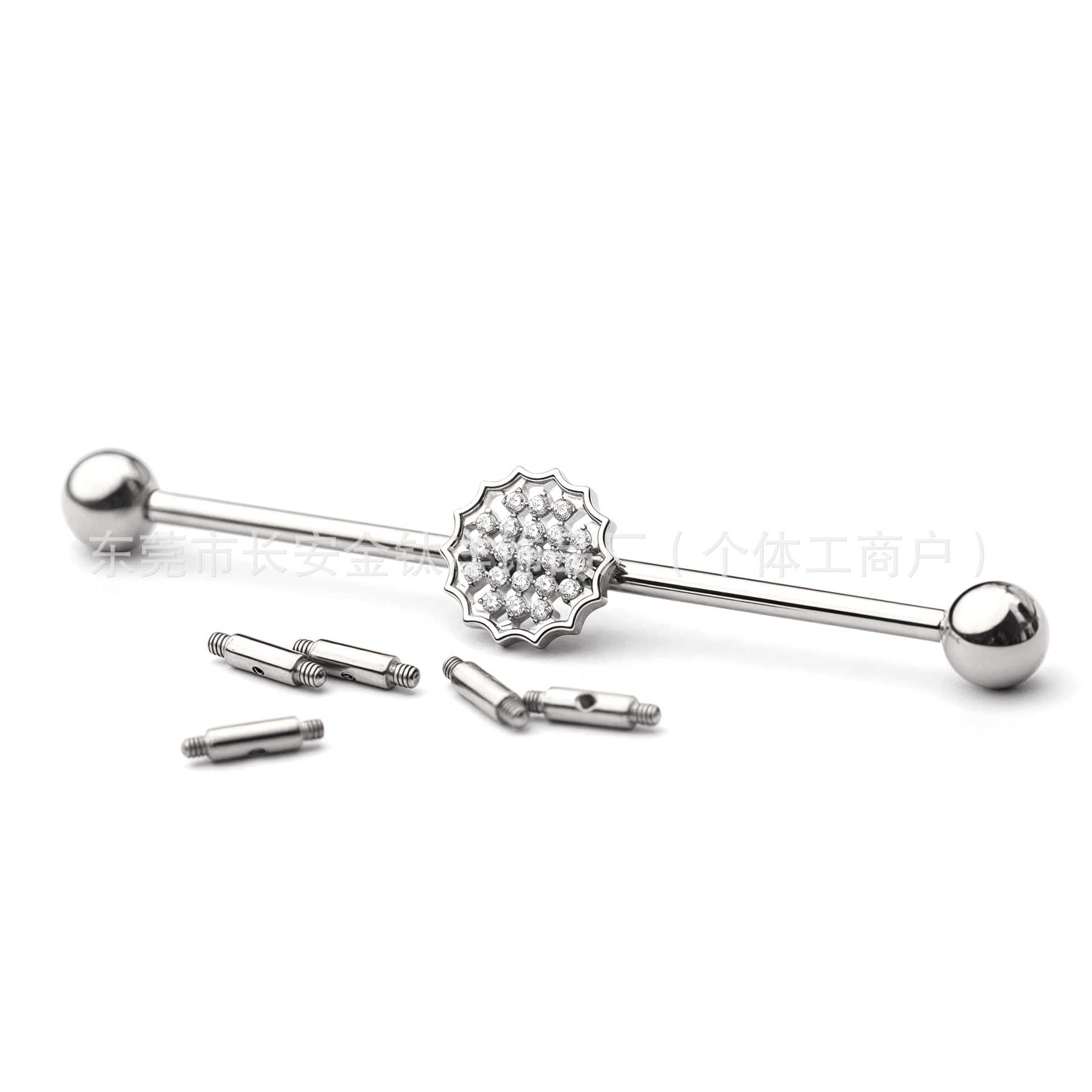 F136 Titanium Extension Rod Double Internal Thread Ear Bridge Accessory Straight Barbell Tongue Stud Ear Bone Stud - Image 4
