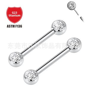 G23 Titanium Rolling Ring Pin Package Drill Zircon Ball Body Piercing Jewelry - Jiang Ti