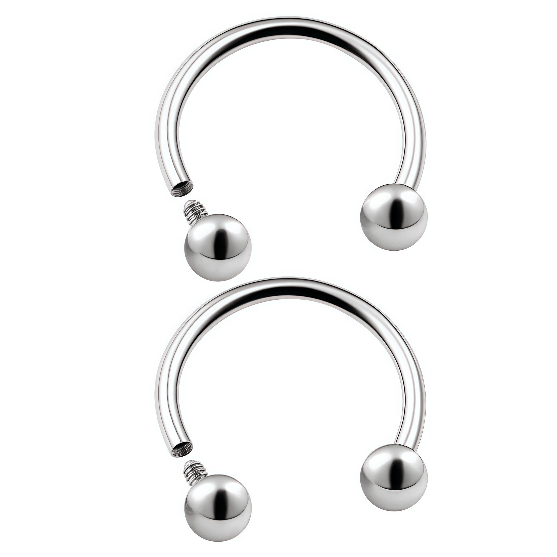 F136 Titanium Internal Thread C-Shape Ball Nose Septum Nose Stud Lip Stud Nose Ring Body Piercing Jewelry - Image 5