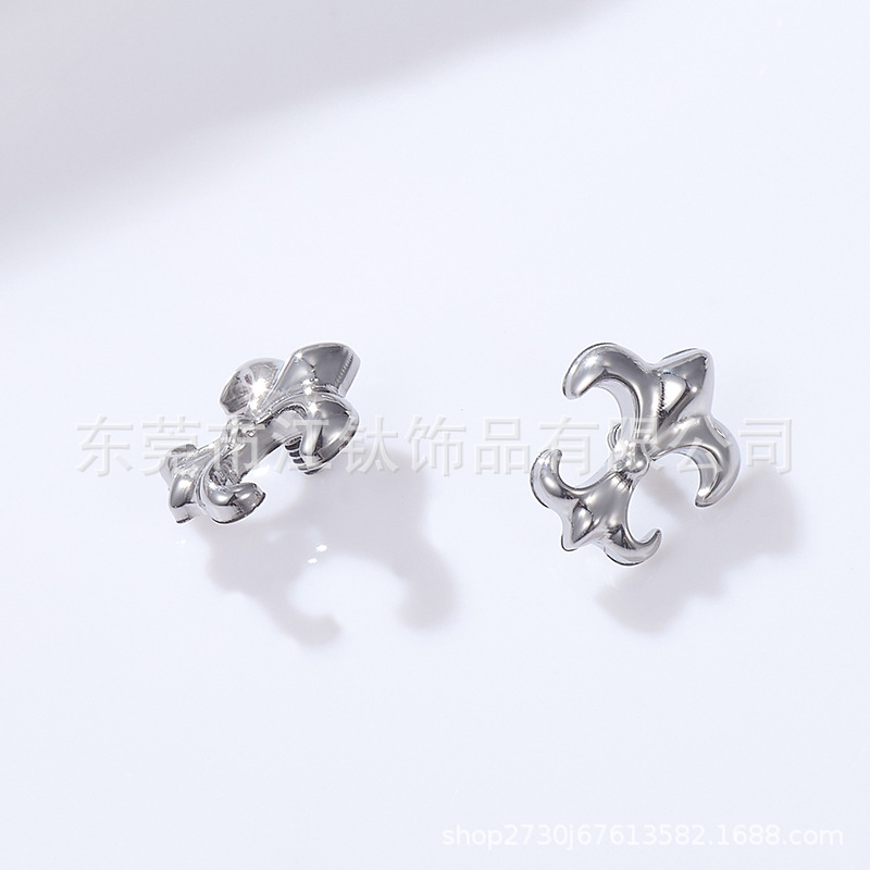 G23 Titanium Alloy Cross Ear Stud Internally Threaded Lip Labret Body Piercing Jewelry - Image 4