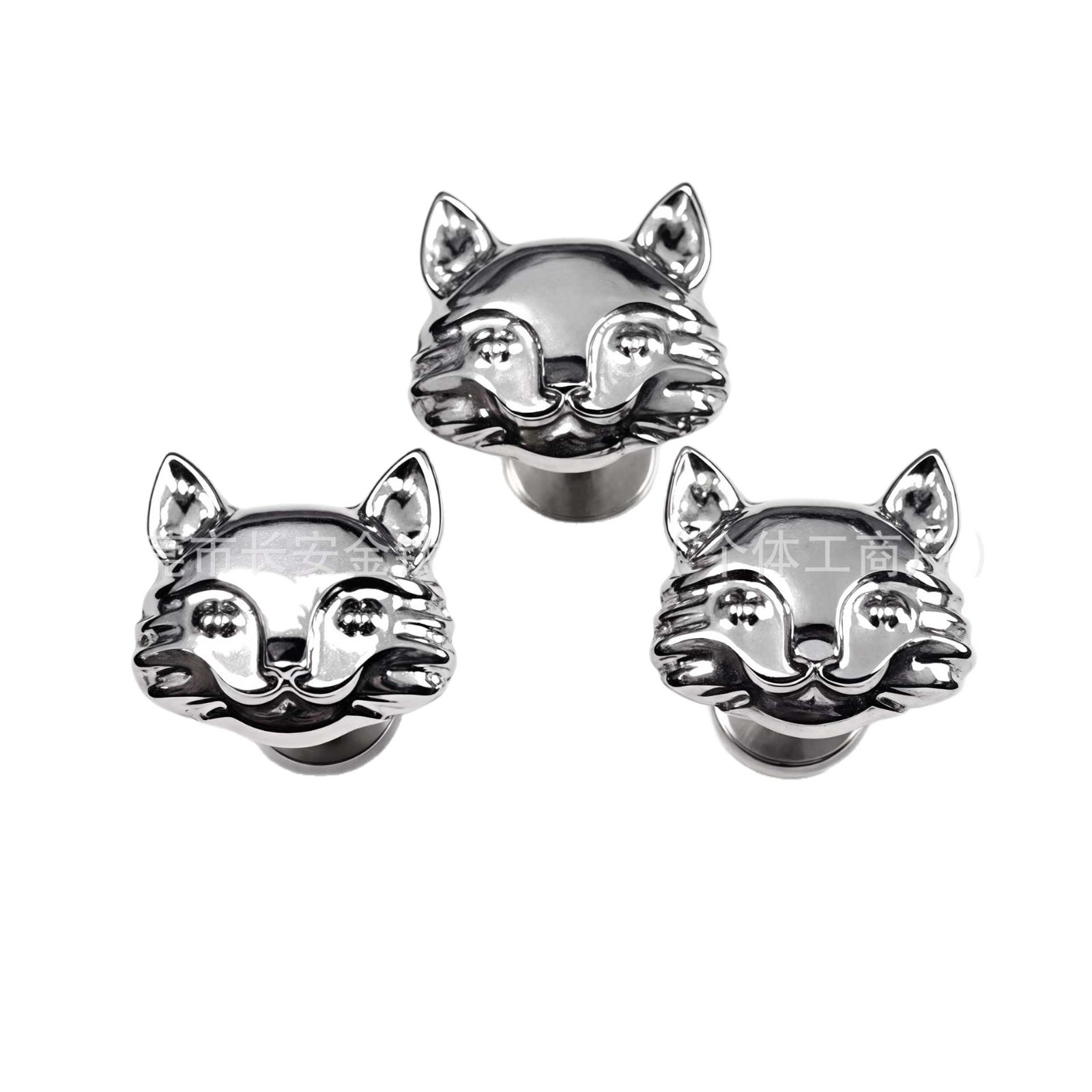F136 Titanium Glossy Cat Head Earring Nose Stud Cartilage Lip Stud Body Piercing Jewelry 1.2x14mm - Image 5