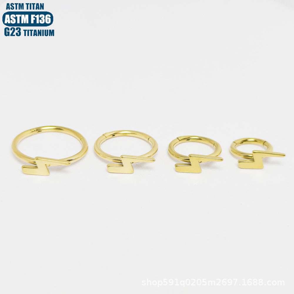 Titanium Alloy Nose Ring Ear Ring Star Cross Moon Lightning Seamless Hoop Ear Cartilage Piercing Jewelry - Image 4