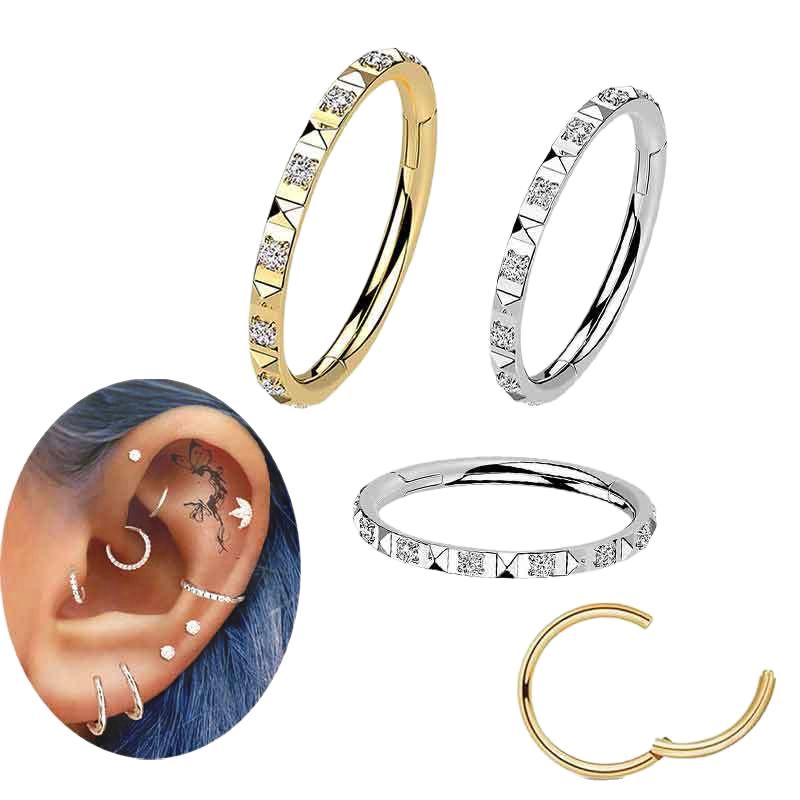 G23 Titanium Alloy Gem CZ Zircon Lip Ring Nose Ring Piercing Jewelry - Fashion Luxury Ear Bone Ring Single Sale - Image 5