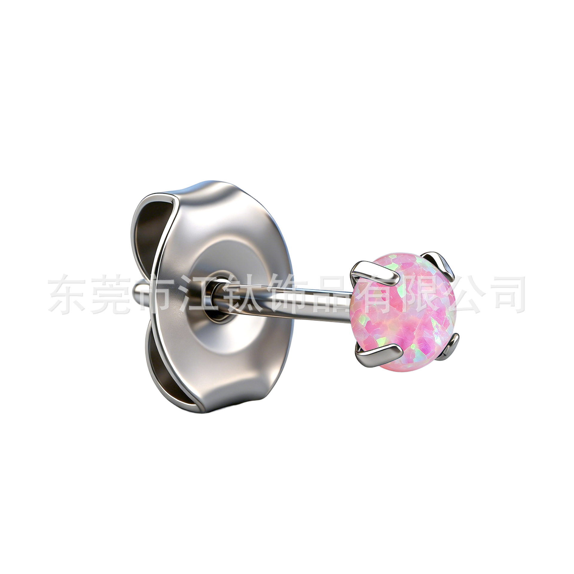 G23 Titanium Opal Butterfly Clasp Ear Bone Stud Lip Stud Body Piercing Jewelry - Image 2