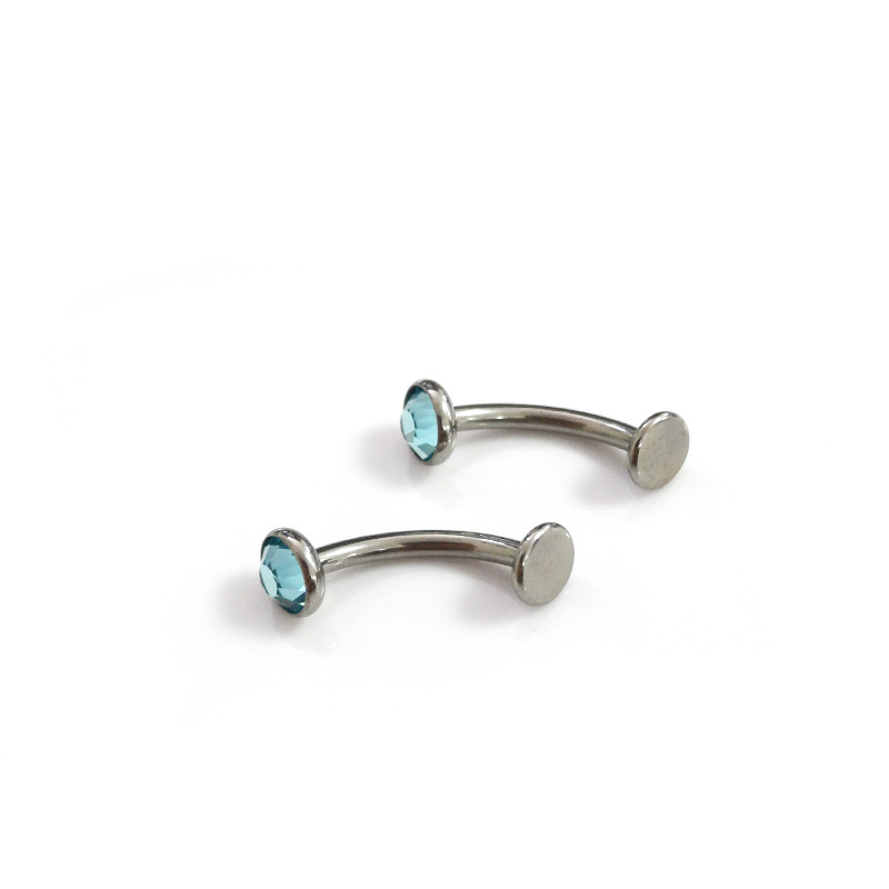 F136 Titanium Navel Ring with Czech Czech Blossom Flat Bottom G23 Titanium Alloy Body Piercing Suspension Belly Ring - Image 5