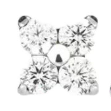 F136 Titanium Four-Leaf Clover Earrings - Finely Carved Flower Earrings, G23 Titanium Alloy Piercing Jewelry for Cartilage Lip Nails Cochlear Nails - Image 5
