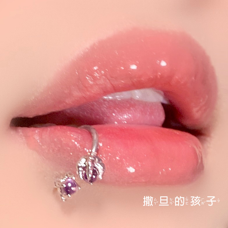 Red Dragon Claw External Thread Lip Ring - 12mm Hoop 1.2mm Thick Stainless Steel Lip Piercing Jewelry - Image 2