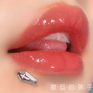 Titanium Steel Sweet Cool Lip Nail Coffin Shape Lip Ring Labret Stud Ear Bone Nail I Thread Piercing Jewelry