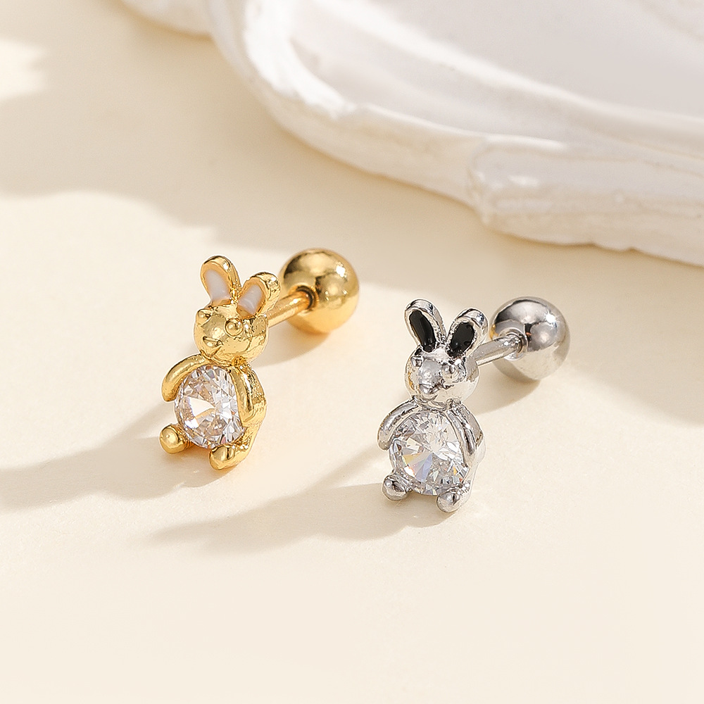 18K Real Gold Inlaid Zircon Stainless Steel Rod Snowflake Chain Tassel Pendant Ear Bone Nail Cartilage Piercing Earrings - Image 4