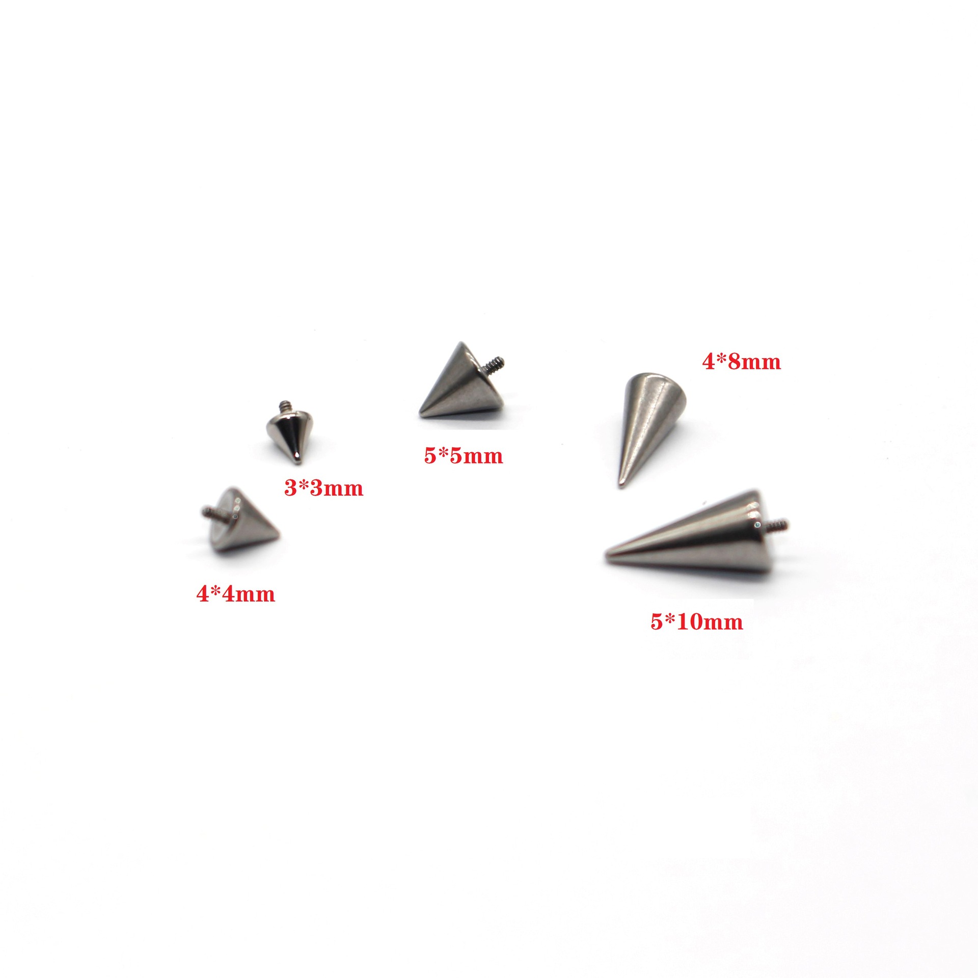 G23 Titanium Alloy Externally Threaded Pointed Cone Devil Nail Piercing Ear Cartilage Stud - Image 4