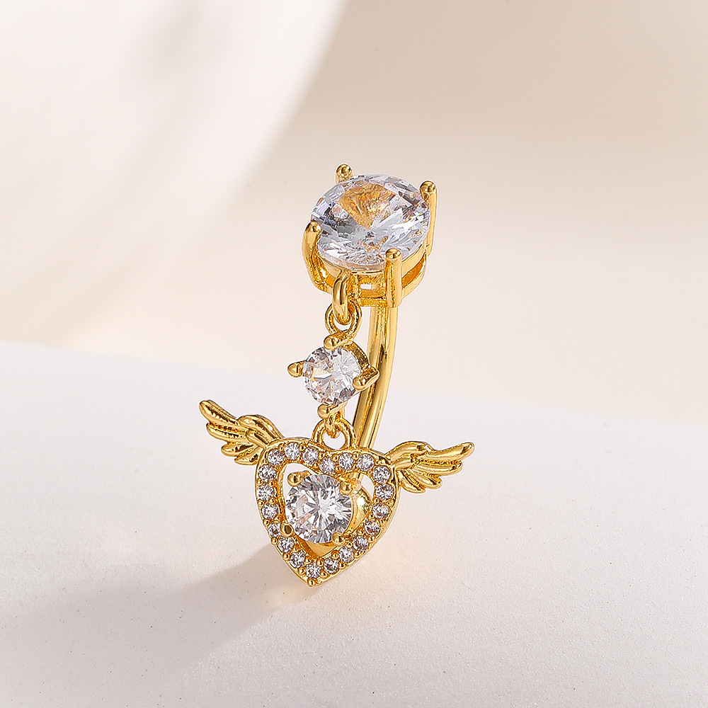 Best Seller Inverted Flower Diamond Navel Ring Body Piercing Jewelry for Women - Image 5