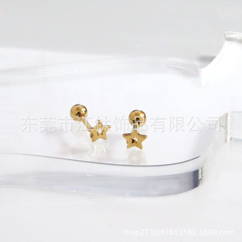 F136 Titanium Heart Stud Earring & Labret – G23 Titanium Alloy Body Piercing Jewelry for Men Women - Image 2