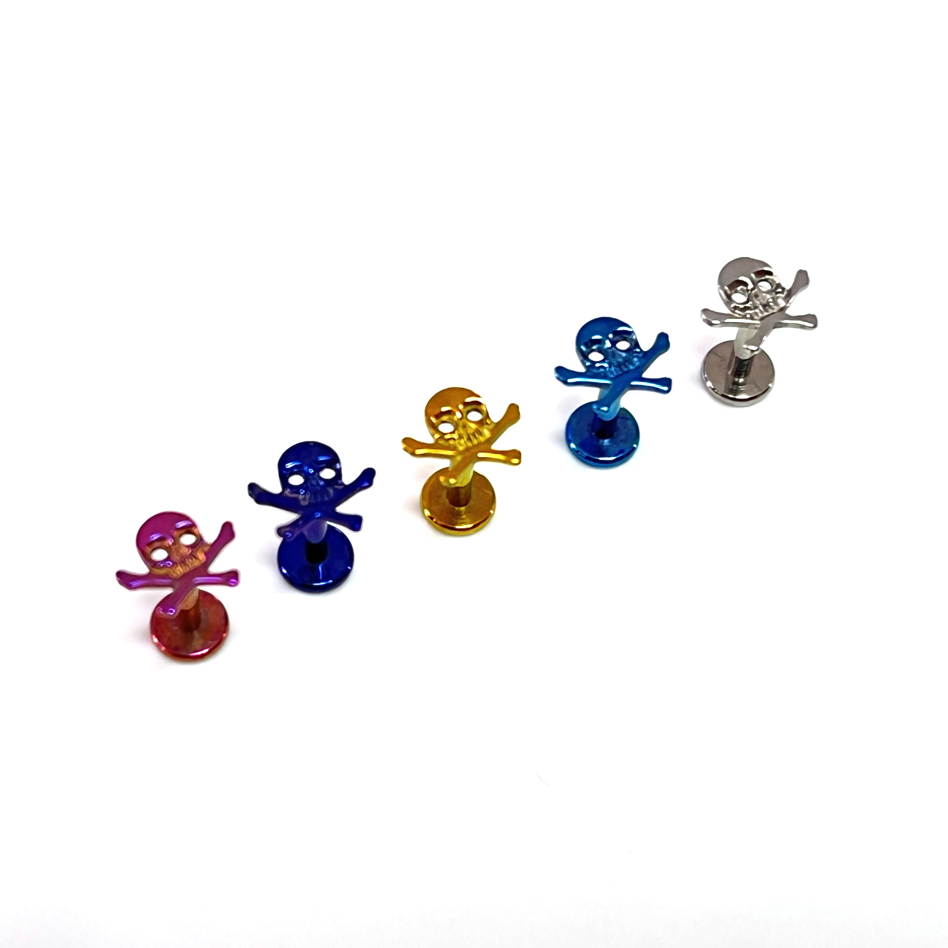 G23 Titanium Skull Head Ear Nail Lip Nail Internal Thread Earring Lip Piercing Jewelry Ghost Head Decoration - Image 2