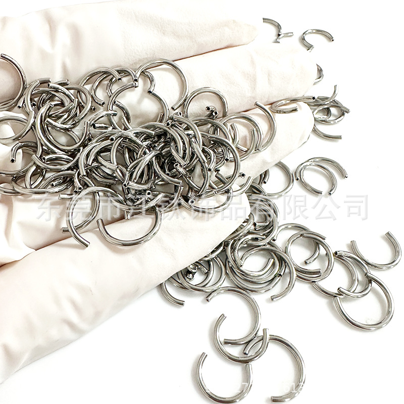 F136 Titanium Nose Ring C-Shaped Pin Horseshoe Ring Body Piercing Jewelry Earring Stud - Image 3