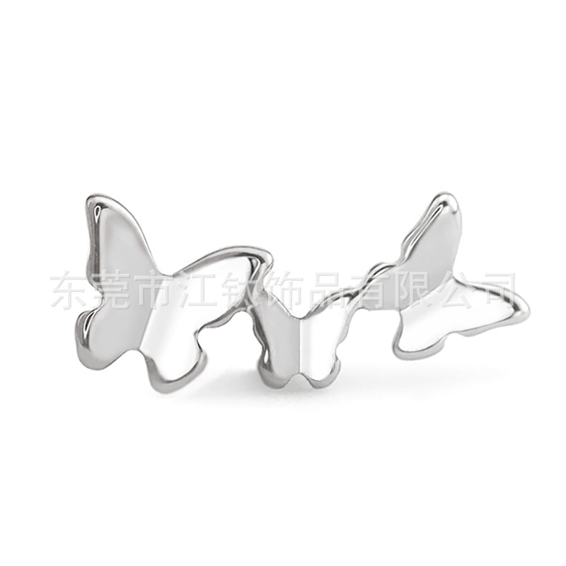 G23 Titanium Triple Butterfly Ear Cartilage Stud Implant Post Lip Barbell ASTM F136 - Image 5