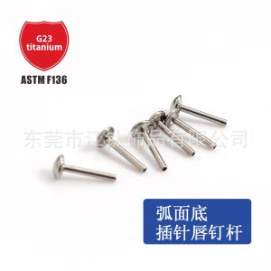 F136 Titanium Curved Bottom Pin Lip Nail Rod G23 Titanium Alloy Body Piercing Jewelry