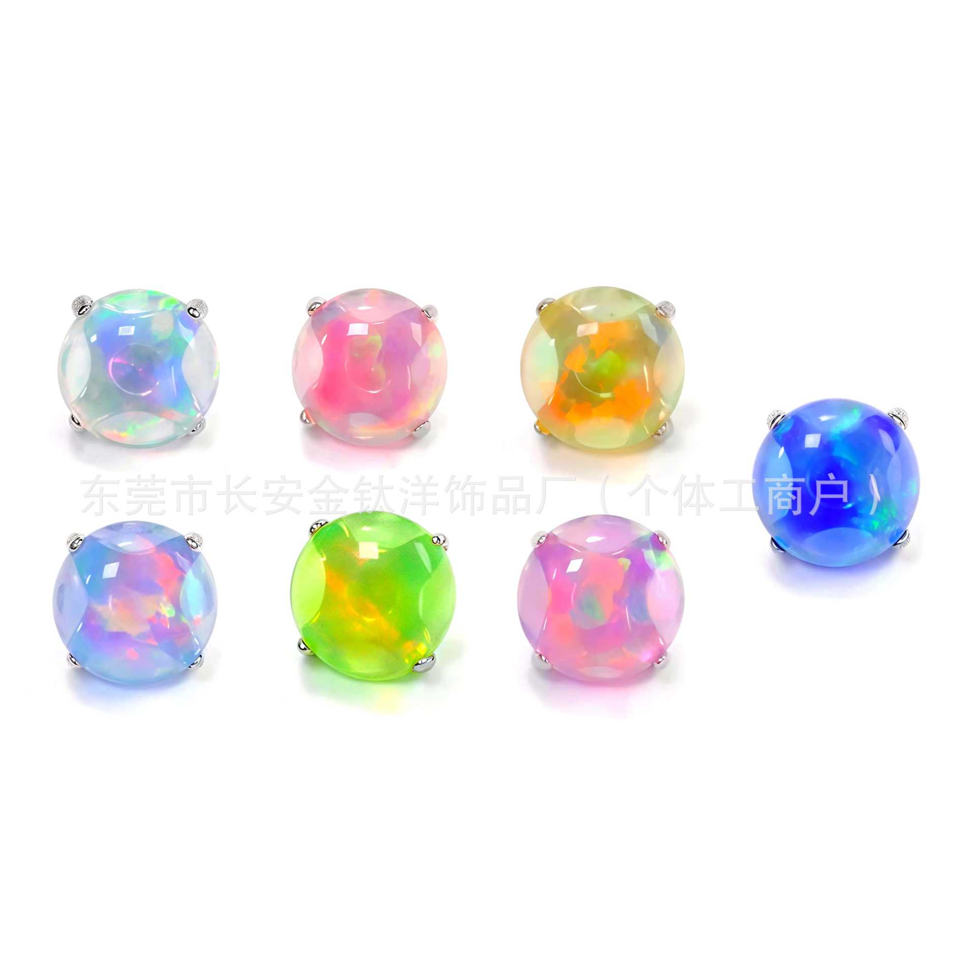 F136 Titanium Flat Back Claw Inlaid Aurora Jelly Opal Labret Stud Earring Cartilage Piercing Jewelry - Image 5