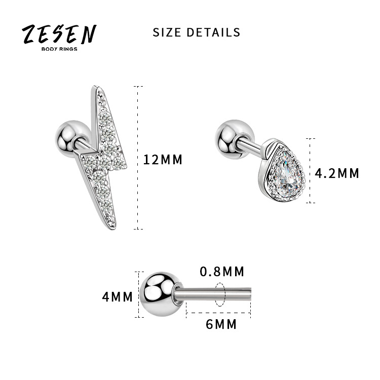 Geometric Diamond Rhinestone Lightning Ear Cuff Earring for Women - Image 5