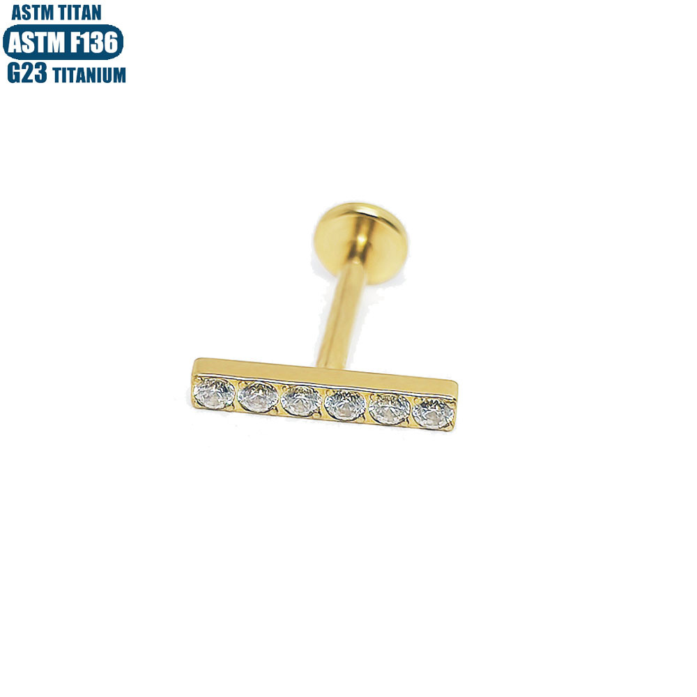 F136 Titanium Alloy Zircon Long Lip Ring Inner Spiral Piercing Jewelry Moon Earrings for Women - Image 4