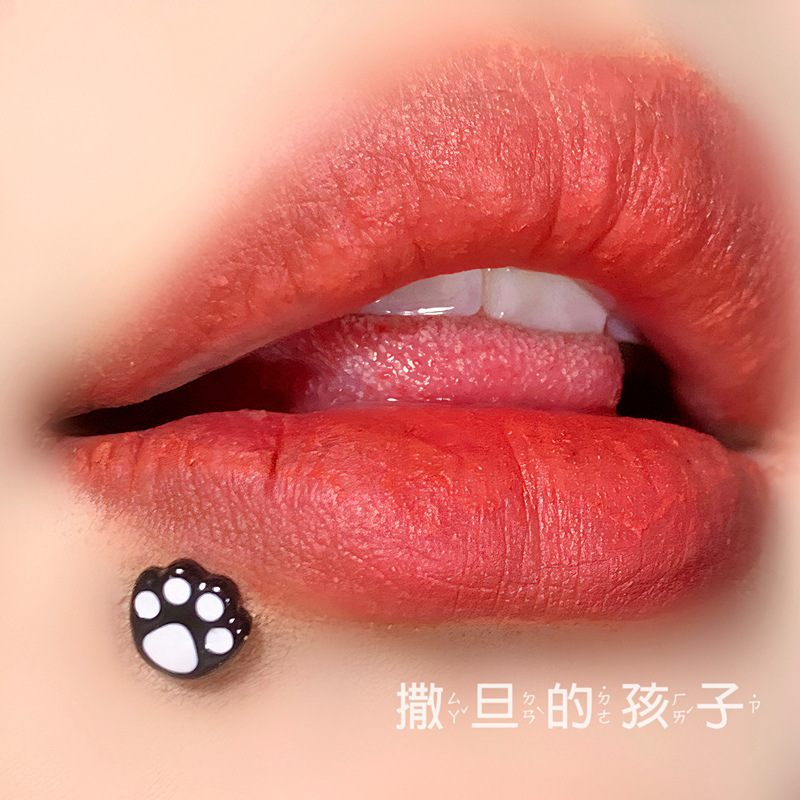 Black Hakimi Lip Nail Internal Thread 16g Titanium Steel Sweet Cool Cat Paw Lip Ear Piercing Jewelry - Image 2