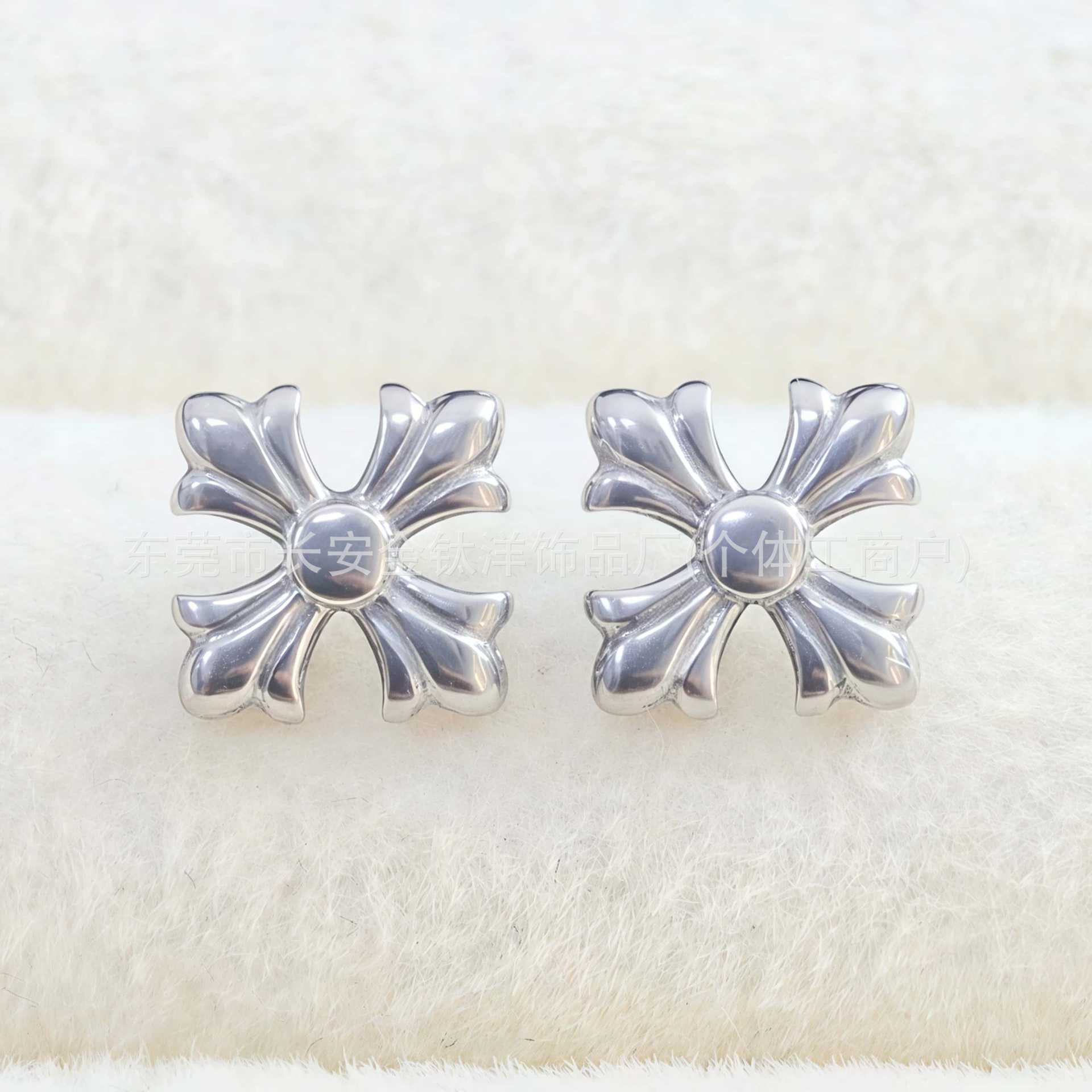 F136 Titanium Punk Cross Earrings - Ear Cartilage Studs, Ear Bone Studs, Cochlear Studs Body Piercing Jewelry - Image 4