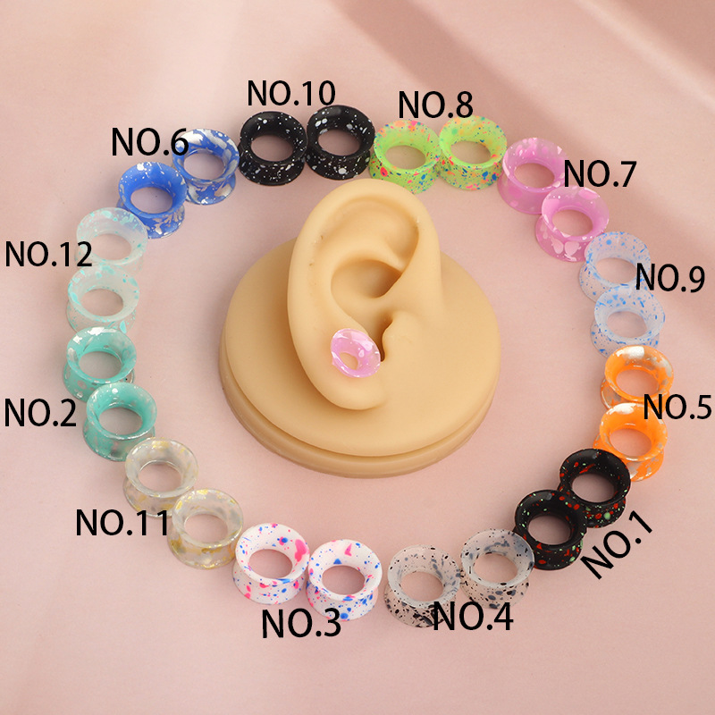 Silicone Ear Expander Tunnel Multi-Color Auricle Piercing Jewelry 25mm for Men Women - Image 2