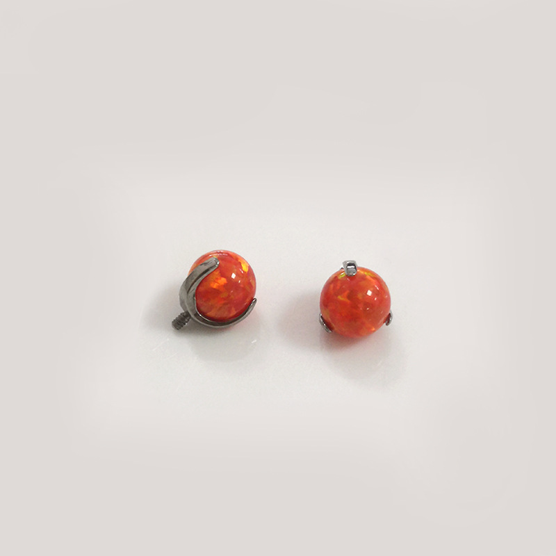 F136 Lip Nail Opal 3/4/5mm Three-claw Ball Opal Ball G23 Titanium Piercing Jewelry Accessories Tongue Nail Ear Bone Nail - Image 4