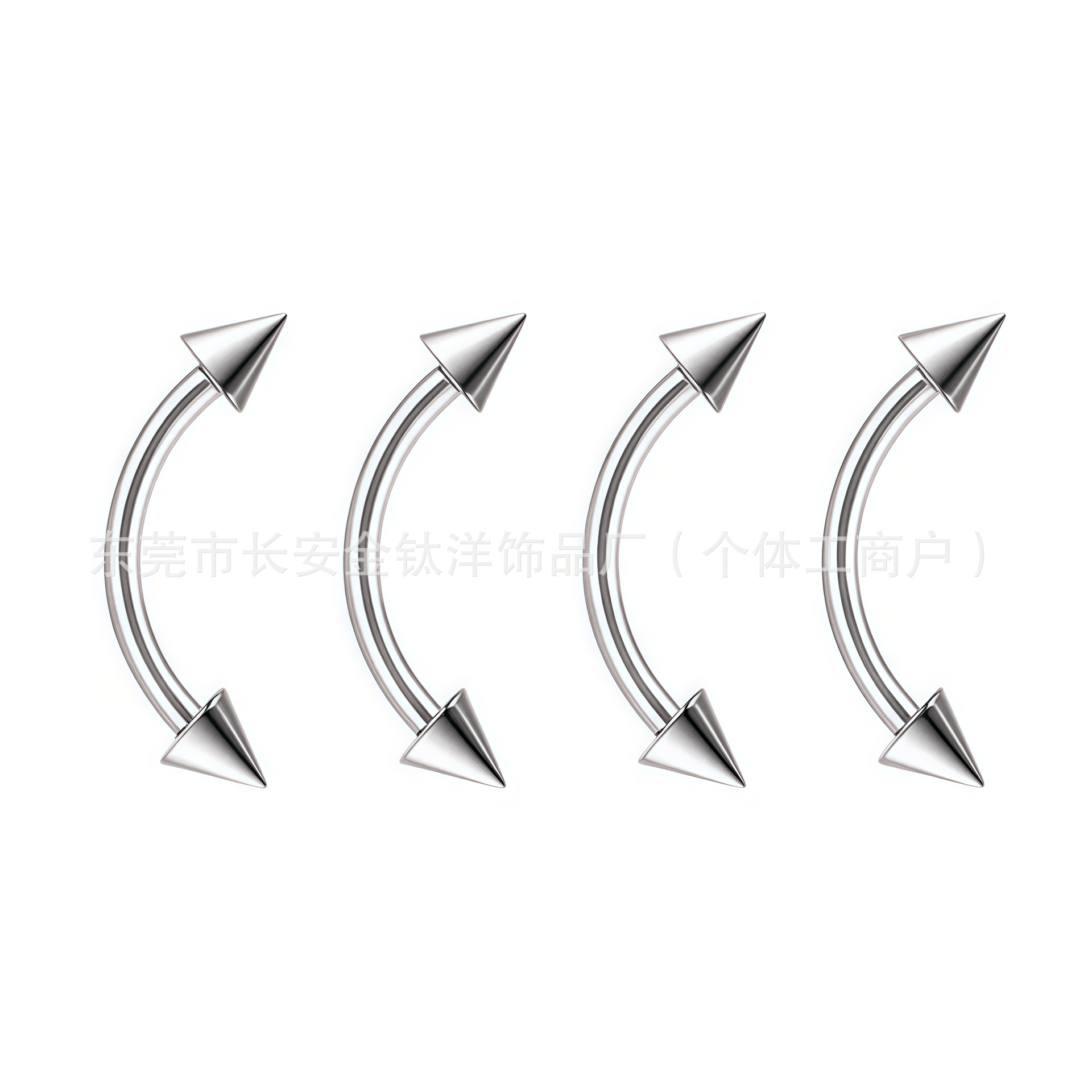 G23 Titanium Alloy External Thread Double-Ended Pointed Cone Curved Barbell Eyebrow Nose Tongue Breast Piercing Jewelry 1.6x16mm - Image 4