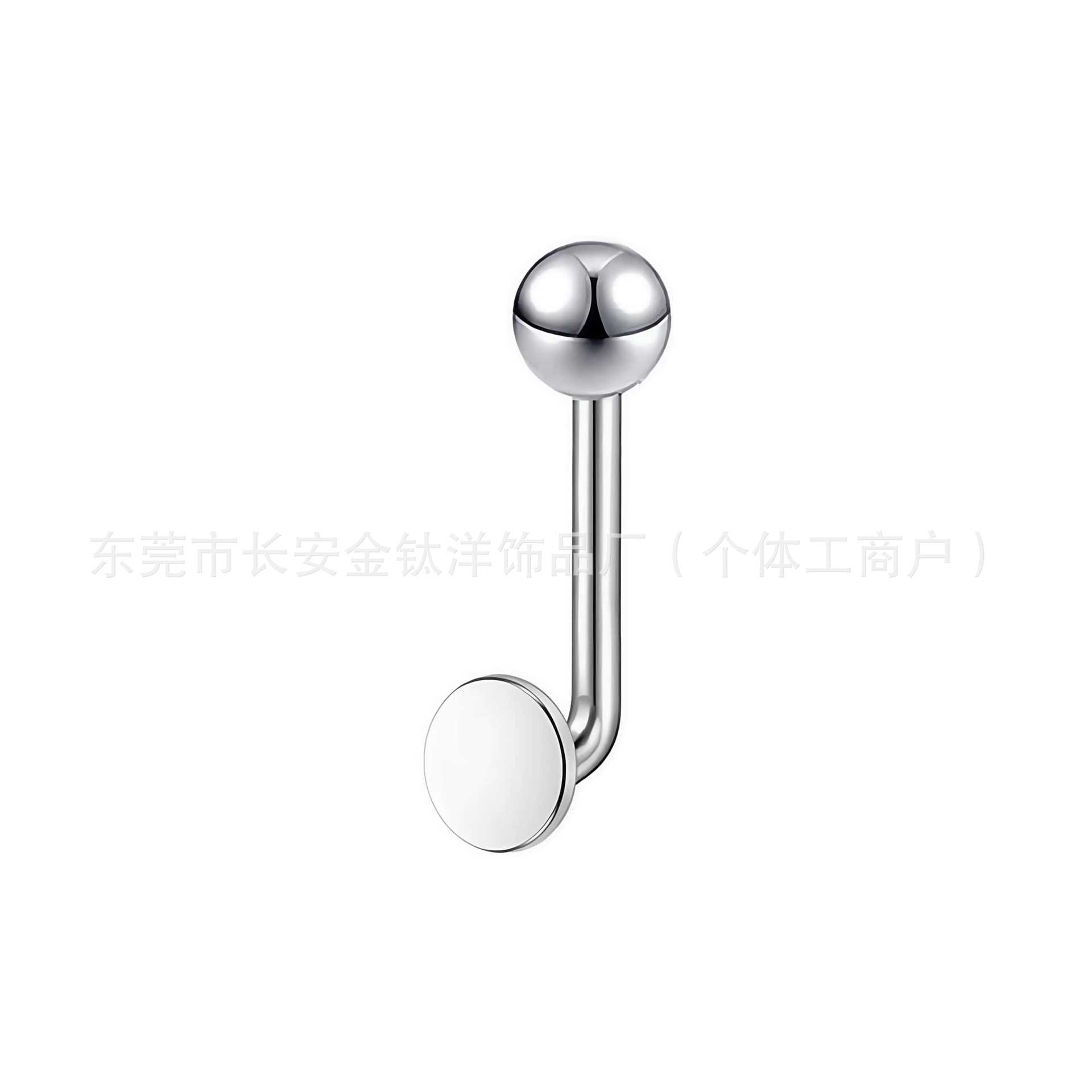F136 Titanium Alloy 14G Round Disc Genital L-Shaped Navel Ring Titanium Body Piercing Jewelry - Image 4