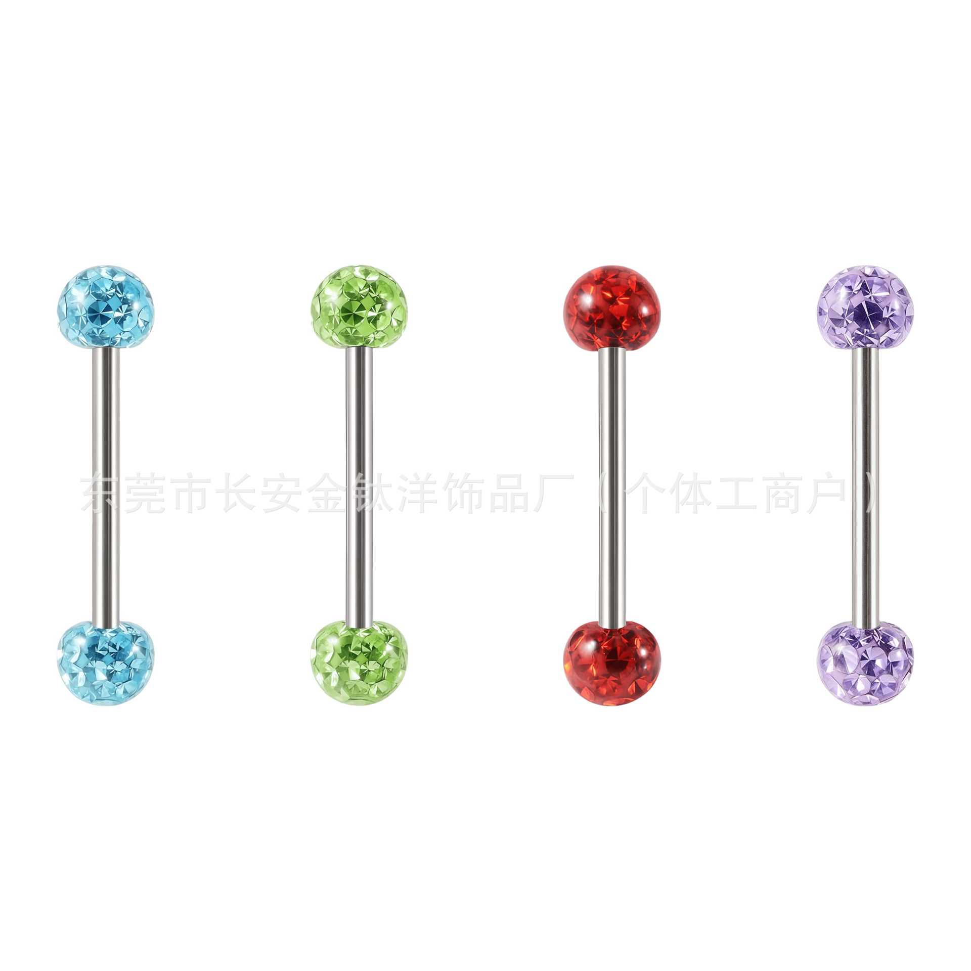 F136 Titanium Shambala Drill Ball Mud Ball Tongue Lip Ear Bone Piercing Jewelry Purple - Image 3