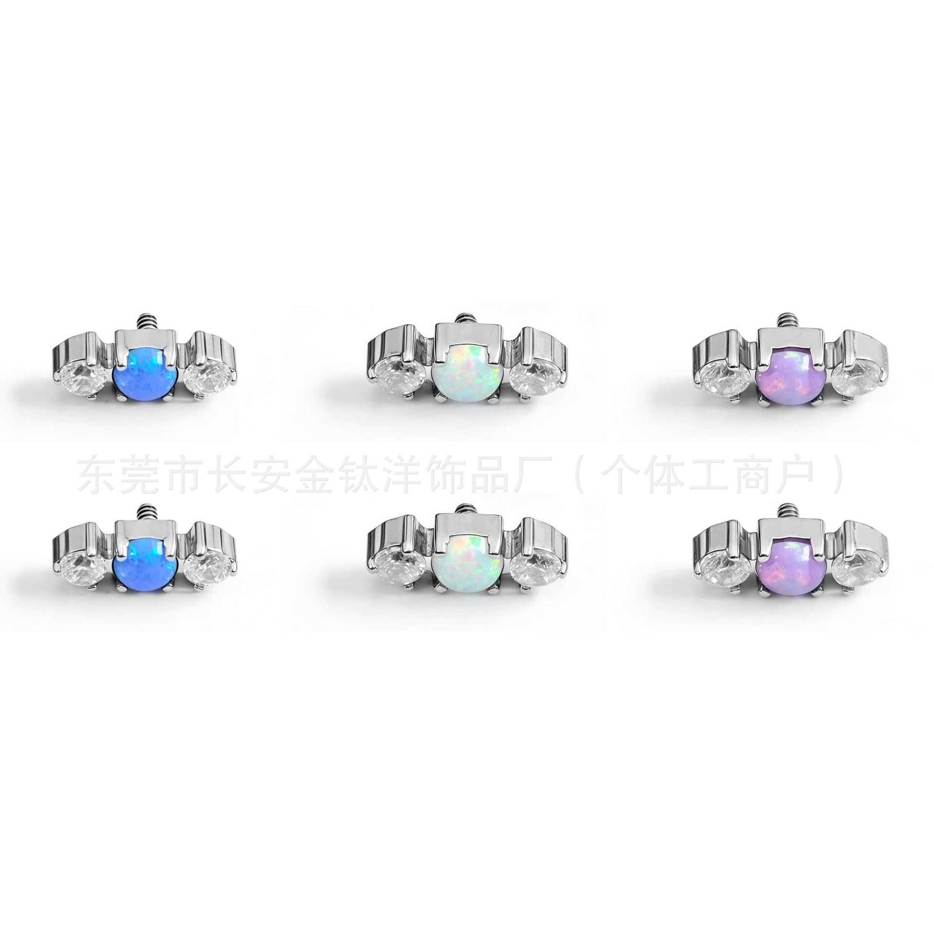 F136 Titanium Opal Zircon Candy Nose Lip Ear Jewelry - G23 Titanium Alloy Piercing Stud - Image 5