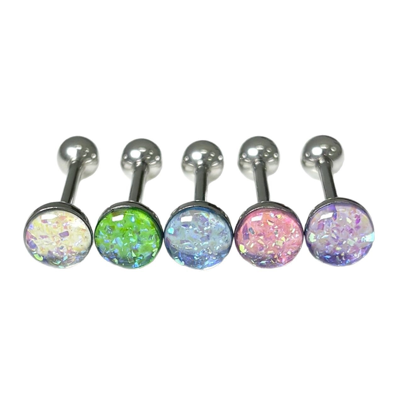 Broken Diamond Star Tongue Nail Perforated Steel Titanium External Thread Personalized Tongue Piercing Jewelry Wholesale - Image 5