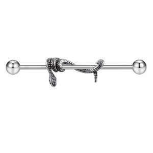Personalized Python Industrial Barbell Cross Bar Piercing Ear Jewelry Stainless Steel Ear Stud